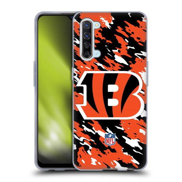 NFL Cincinnati Bengals Logo Camou Soft Gel Case for OPPO Find X2 Lite 5G
