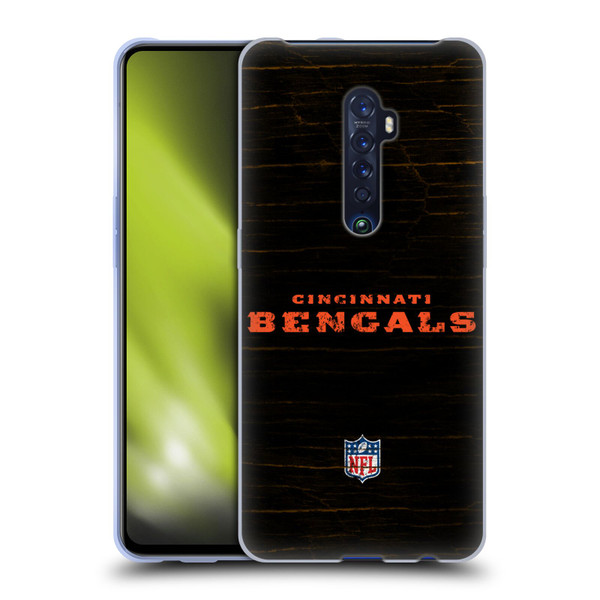 NFL Cincinnati Bengals Logo Distressed Look Soft Gel Case for OPPO Reno 2