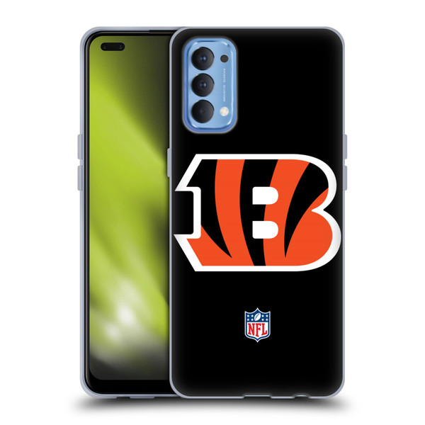 NFL Cincinnati Bengals Logo Plain Soft Gel Case for OPPO Reno 4 5G