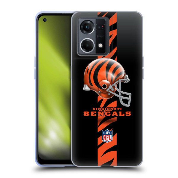 NFL Cincinnati Bengals Logo Helmet Soft Gel Case for OPPO Reno8 4G