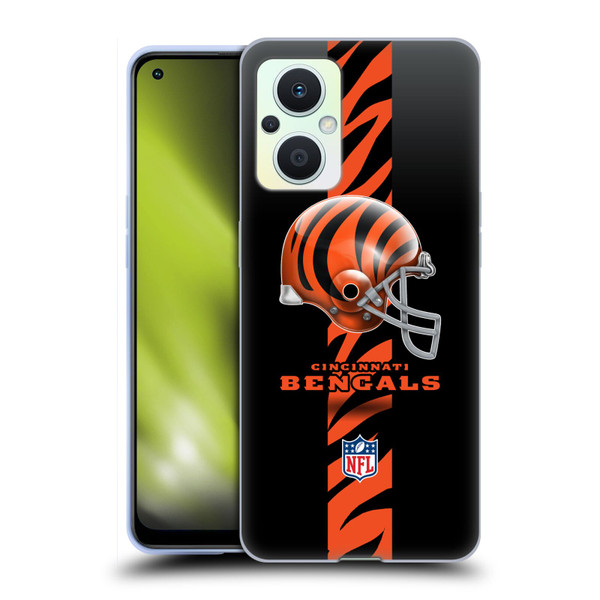 NFL Cincinnati Bengals Logo Helmet Soft Gel Case for OPPO Reno8 Lite