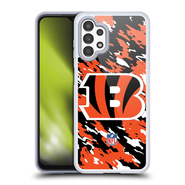 NFL Cincinnati Bengals Logo Camou Soft Gel Case for Samsung Galaxy A13 (2022)