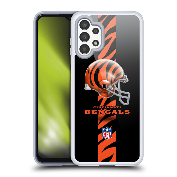 NFL Cincinnati Bengals Logo Helmet Soft Gel Case for Samsung Galaxy A13 (2022)