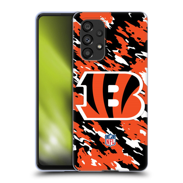 NFL Cincinnati Bengals Logo Camou Soft Gel Case for Samsung Galaxy A53 5G (2022)