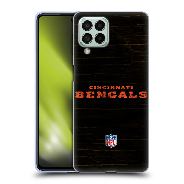 NFL Cincinnati Bengals Logo Distressed Look Soft Gel Case for Samsung Galaxy M53 (2022)