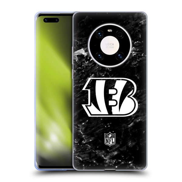 NFL Cincinnati Bengals Artwork Marble Soft Gel Case for Huawei Mate 40 Pro 5G