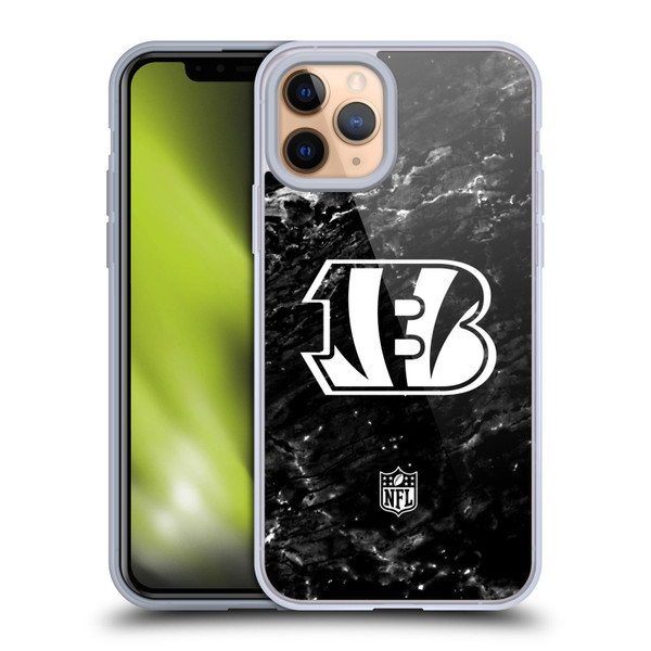 NFL Cincinnati Bengals Artwork Marble Soft Gel Case for Apple iPhone 11 Pro