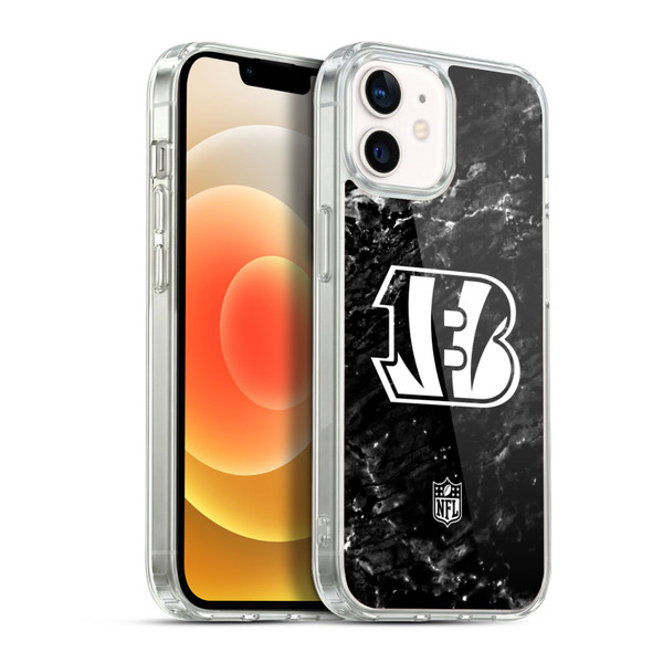 NFL Cincinnati Bengals Artwork Marble Soft Gel Case for Apple iPhone 12 / iPhone 12 Pro & MagSafe