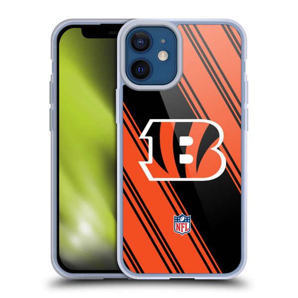 NFL Cincinnati Bengals Artwork Stripes Soft Gel Case for Apple iPhone 12 Mini