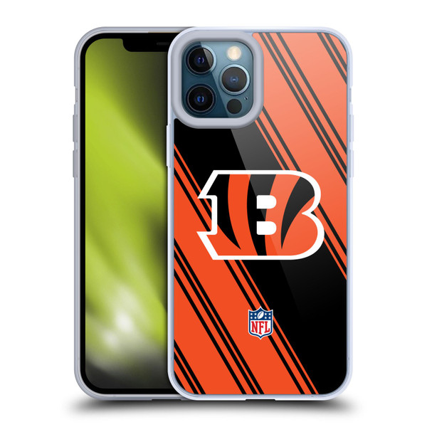 NFL Cincinnati Bengals Artwork Stripes Soft Gel Case for Apple iPhone 12 Pro Max