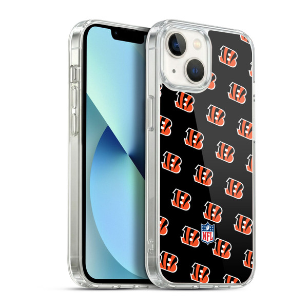 NFL Cincinnati Bengals Artwork Patterns Soft Gel Case for Apple iPhone 13