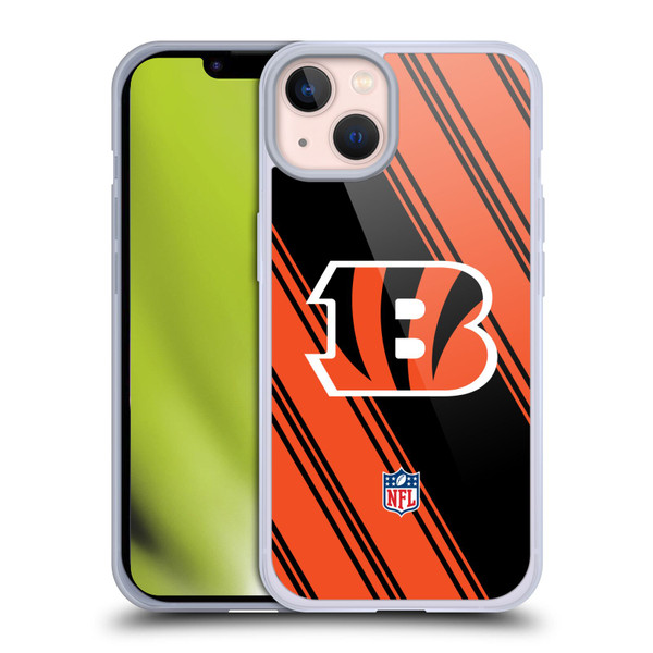 NFL Cincinnati Bengals Artwork Stripes Soft Gel Case for Apple iPhone 13