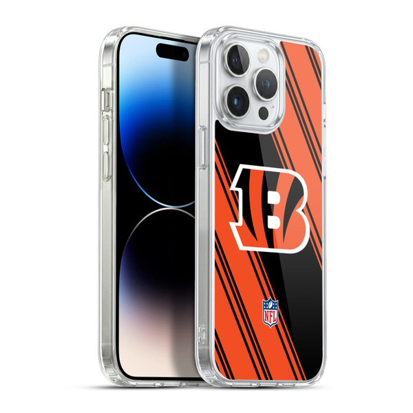 NFL Cincinnati Bengals Artwork Stripes Soft Gel Case for Apple iPhone 13 Pro Max & MagSafe