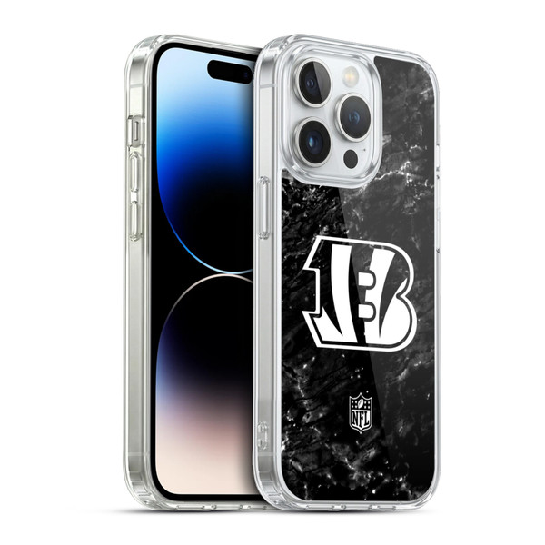 NFL Cincinnati Bengals Artwork Marble Soft Gel Case for Apple iPhone 13 Pro & MagSafe