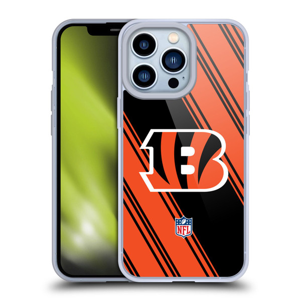 NFL Cincinnati Bengals Artwork Stripes Soft Gel Case for Apple iPhone 13 Pro