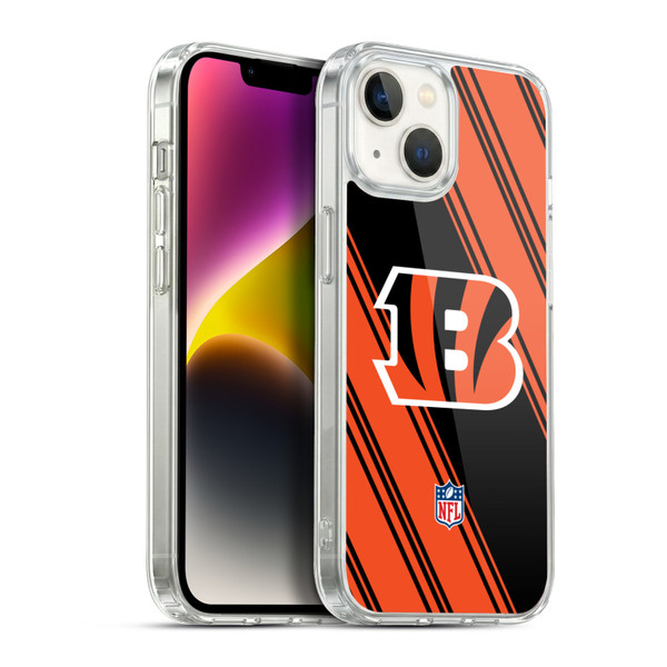 NFL Cincinnati Bengals Artwork Stripes Soft Gel Case for Apple iPhone 14