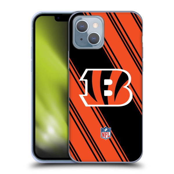 NFL Cincinnati Bengals Artwork Stripes Soft Gel Case for Apple iPhone 14