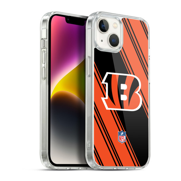 NFL Cincinnati Bengals Artwork Stripes Soft Gel Case for Apple iPhone 14 Plus & MagSafe