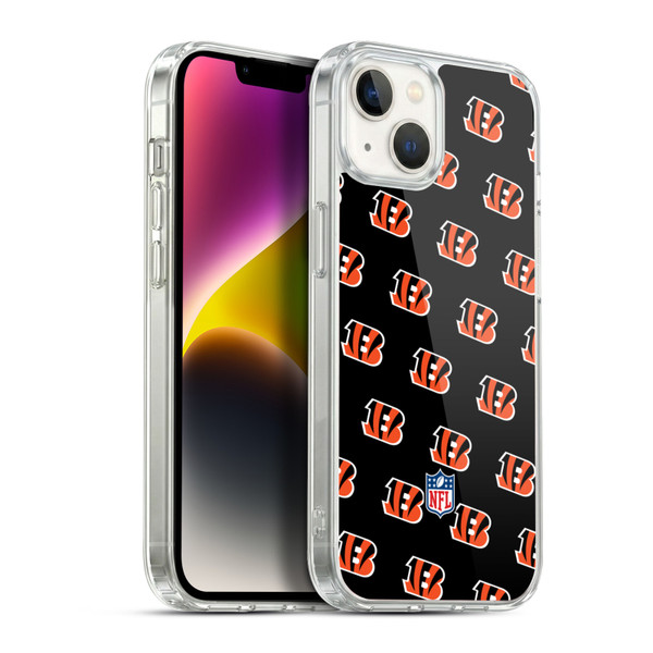 NFL Cincinnati Bengals Artwork Patterns Soft Gel Case for Apple iPhone 14 Plus & MagSafe