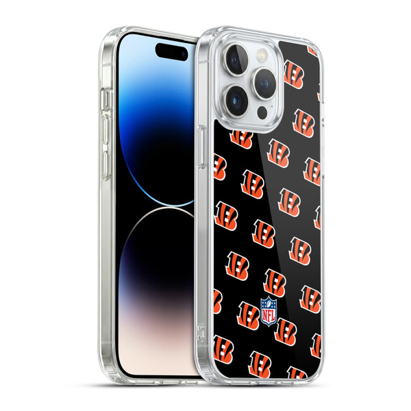 NFL Cincinnati Bengals Artwork Patterns Soft Gel Case for Apple iPhone 14 Pro Max & MagSafe