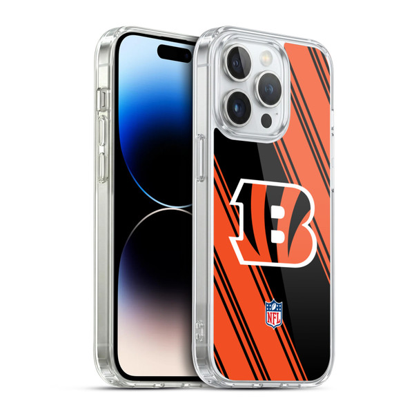 NFL Cincinnati Bengals Artwork Stripes Soft Gel Case for Apple iPhone 14 Pro & MagSafe