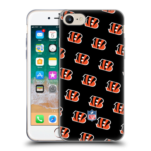 NFL Cincinnati Bengals Artwork Patterns Soft Gel Case for Apple iPhone 7 / 8 / SE 2020 & 2022