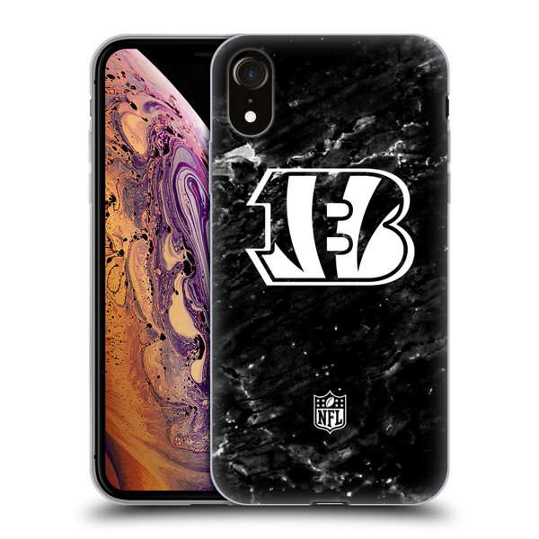 NFL Cincinnati Bengals Artwork Marble Soft Gel Case for Apple iPhone XR