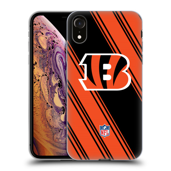 NFL Cincinnati Bengals Artwork Stripes Soft Gel Case for Apple iPhone XR
