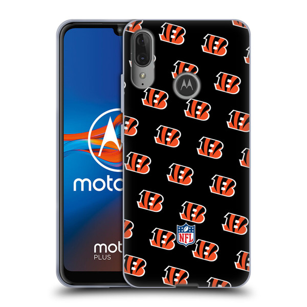 NFL Cincinnati Bengals Artwork Patterns Soft Gel Case for Motorola Moto E6 Plus