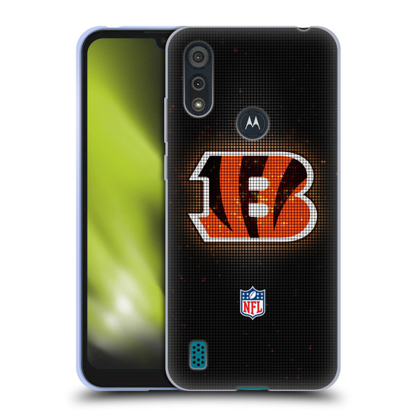 NFL Cincinnati Bengals Artwork LED Soft Gel Case for Motorola Moto E6s (2020)