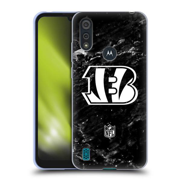 NFL Cincinnati Bengals Artwork Marble Soft Gel Case for Motorola Moto E6s (2020)