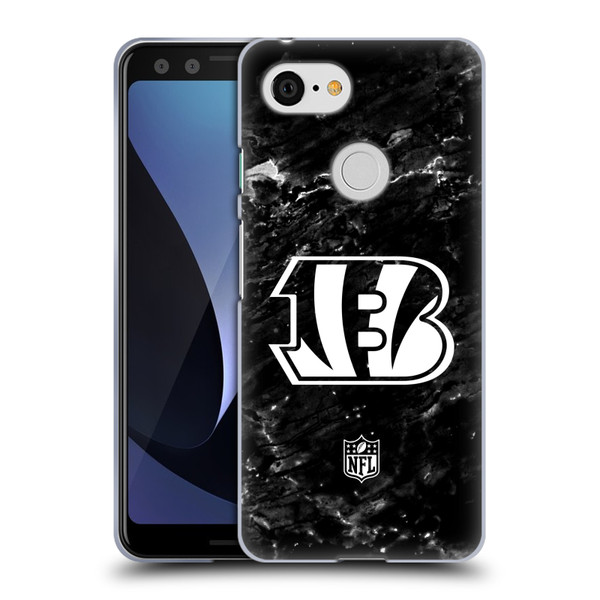 NFL Cincinnati Bengals Artwork Marble Soft Gel Case for Google Pixel 3