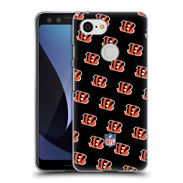 NFL Cincinnati Bengals Artwork Patterns Soft Gel Case for Google Pixel 3