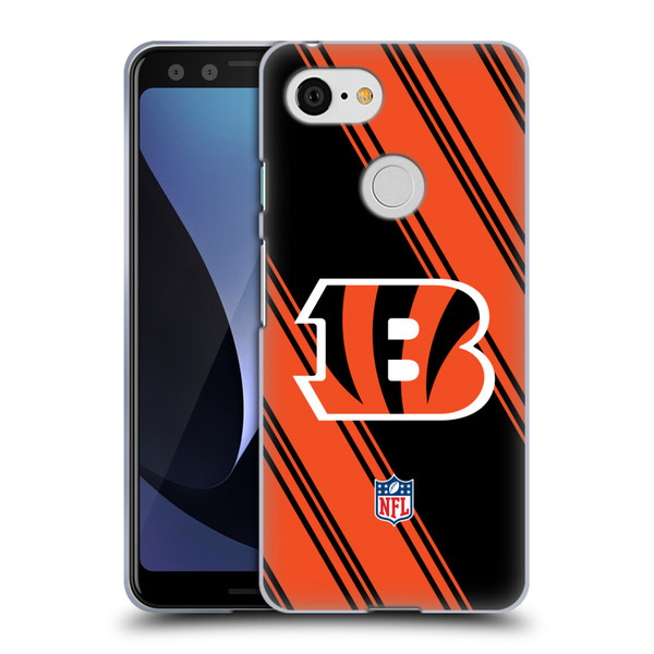 NFL Cincinnati Bengals Artwork Stripes Soft Gel Case for Google Pixel 3