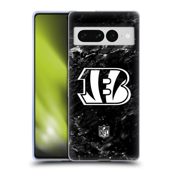 NFL Cincinnati Bengals Artwork Marble Soft Gel Case for Google Pixel 7 Pro