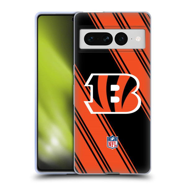 NFL Cincinnati Bengals Artwork Stripes Soft Gel Case for Google Pixel 7 Pro