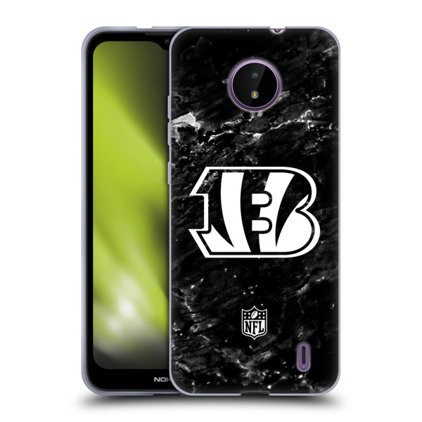 NFL Cincinnati Bengals Artwork Marble Soft Gel Case for Nokia C10 / C20