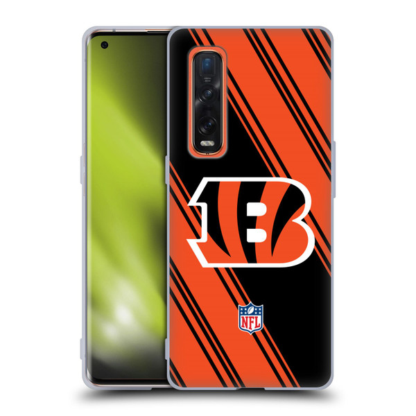 NFL Cincinnati Bengals Artwork Stripes Soft Gel Case for OPPO Find X2 Pro 5G