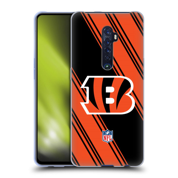 NFL Cincinnati Bengals Artwork Stripes Soft Gel Case for OPPO Reno 2