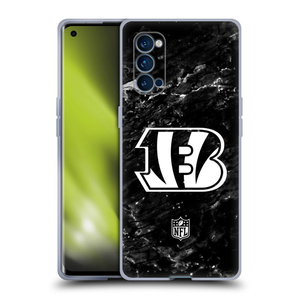 NFL Cincinnati Bengals Artwork Marble Soft Gel Case for OPPO Reno 4 Pro 5G