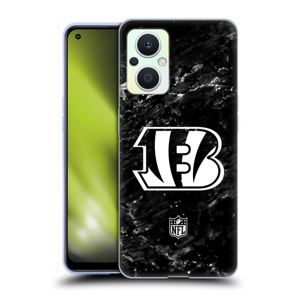 NFL Cincinnati Bengals Artwork Marble Soft Gel Case for OPPO Reno8 Lite
