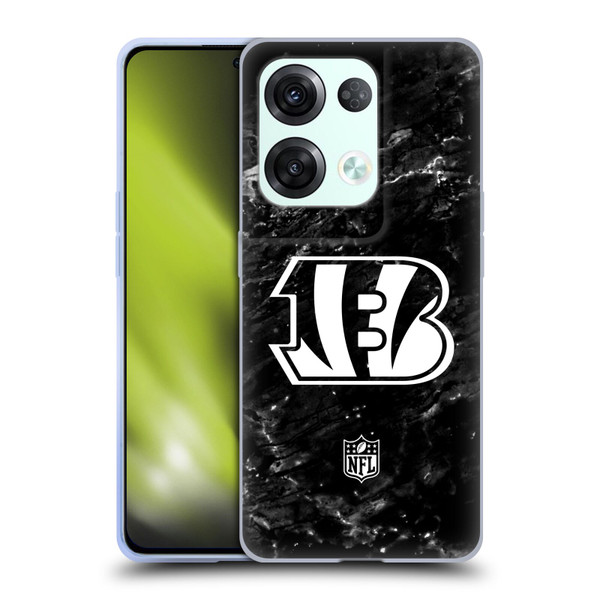 NFL Cincinnati Bengals Artwork Marble Soft Gel Case for OPPO Reno8 Pro