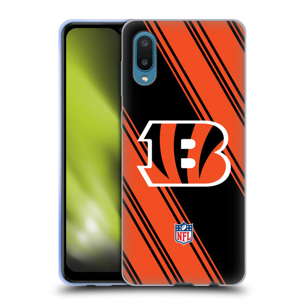 NFL Cincinnati Bengals Artwork Stripes Soft Gel Case for Samsung Galaxy A02/M02 (2021)