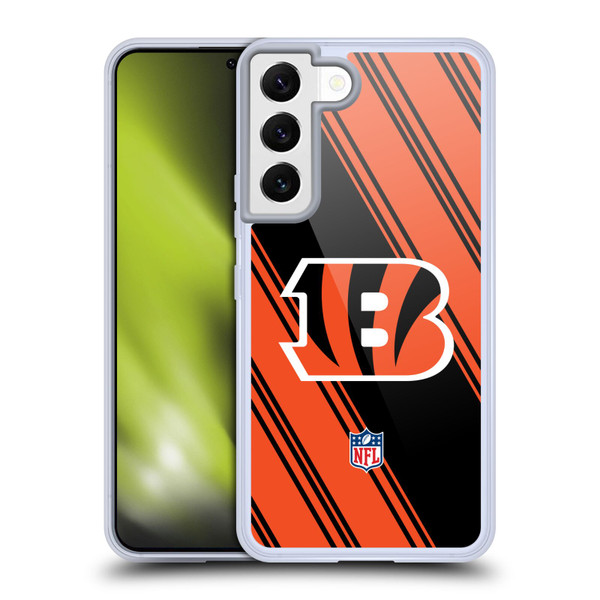 NFL Cincinnati Bengals Artwork Stripes Soft Gel Case for Samsung Galaxy S22 5G