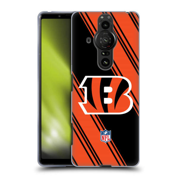 NFL Cincinnati Bengals Artwork Stripes Soft Gel Case for Sony Xperia Pro-I