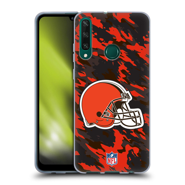 NFL Cleveland Browns Logo Camou Soft Gel Case for Huawei Y6p