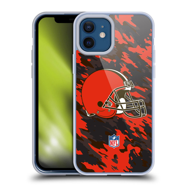 NFL Cleveland Browns Logo Camou Soft Gel Case for Apple iPhone 12 / iPhone 12 Pro