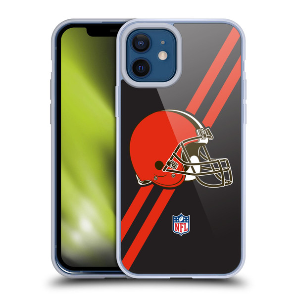 NFL Cleveland Browns Logo Stripes Soft Gel Case for Apple iPhone 12 / iPhone 12 Pro