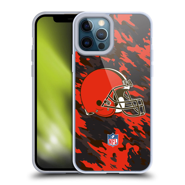 NFL Cleveland Browns Logo Camou Soft Gel Case for Apple iPhone 12 Pro Max