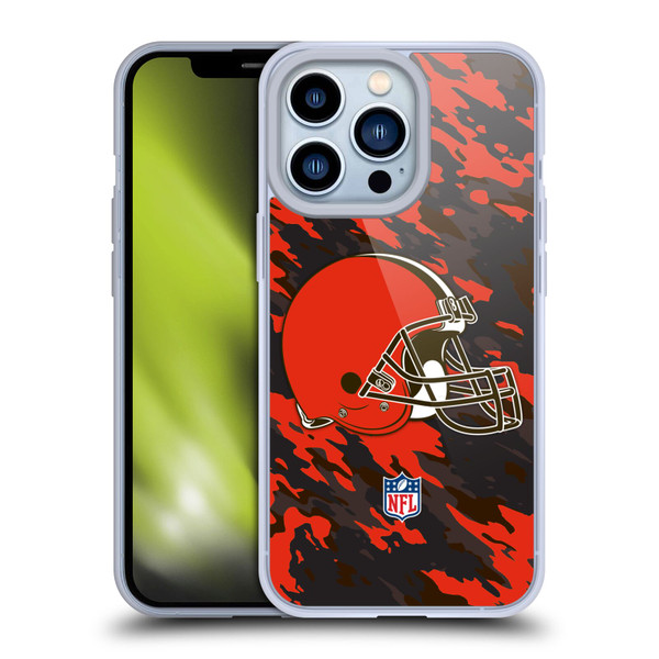 NFL Cleveland Browns Logo Camou Soft Gel Case for Apple iPhone 13 Pro